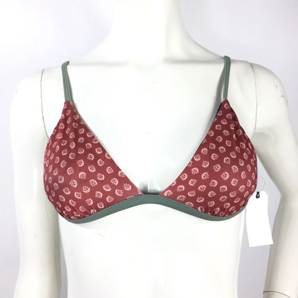 Leith Printed Triangle Bikini Top S